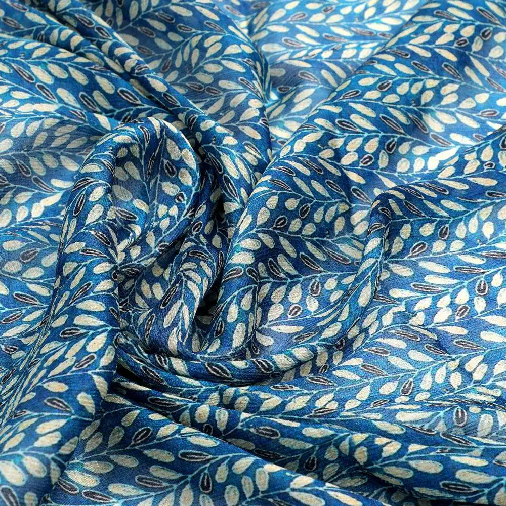 Beautiful Valley Of Leaves With Blue Digital Printed Fabric - Pure Chinon – pc 0 ma0323 106 beautiful valley of leaves with blue digital printed fabric pure chinon 3