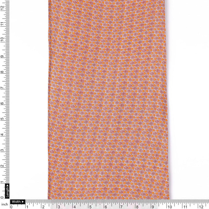 Combination Of Hexagon And Triangle Digital Printed Fabric - Pure Chinon - FAB VOGUE Studio®