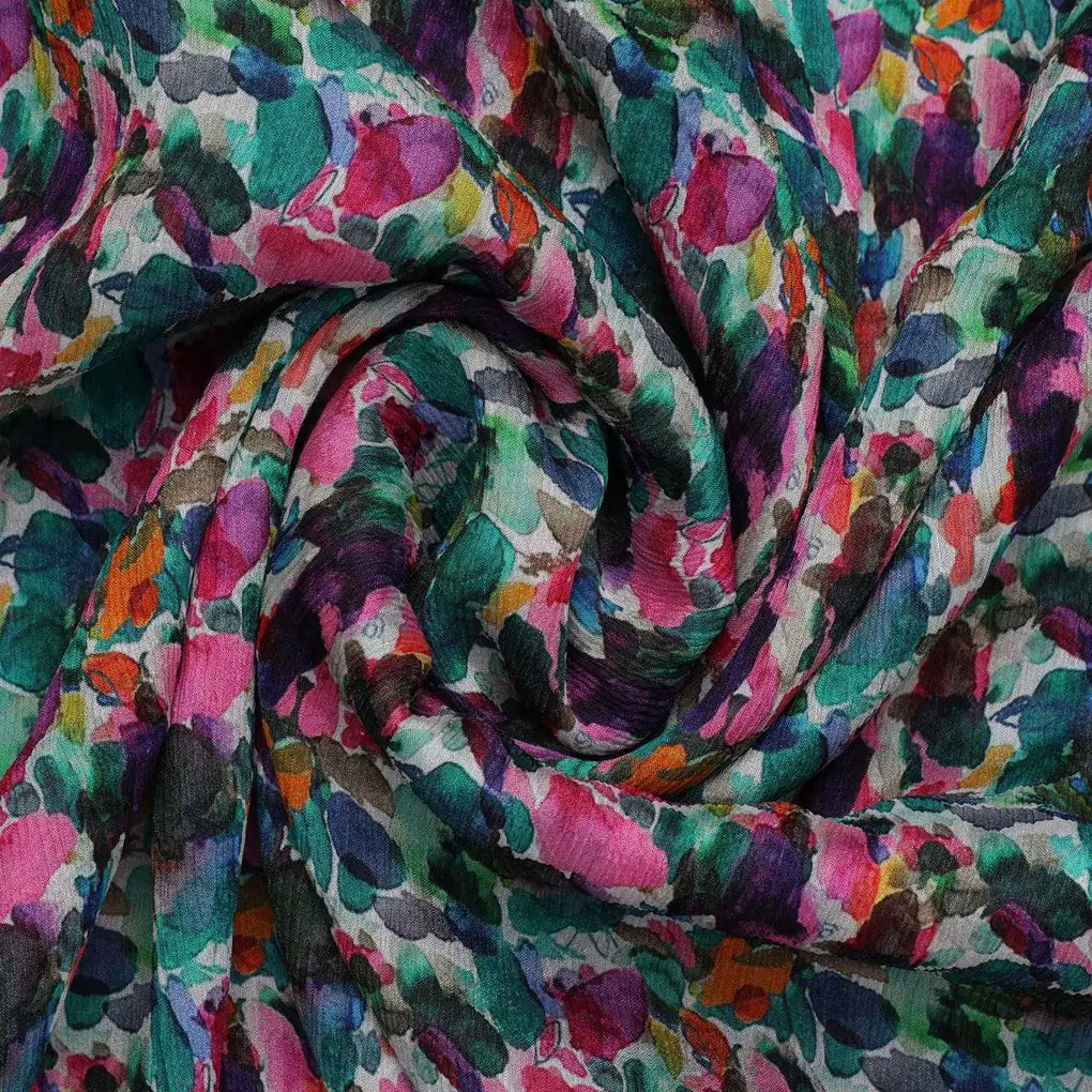 Multicolor Abstract Pattern Digital Printed Fabric - Pure Chinon – pc 0 ma08355 106 multicolor abstract pattern digital printed fabric pure chinon 1
