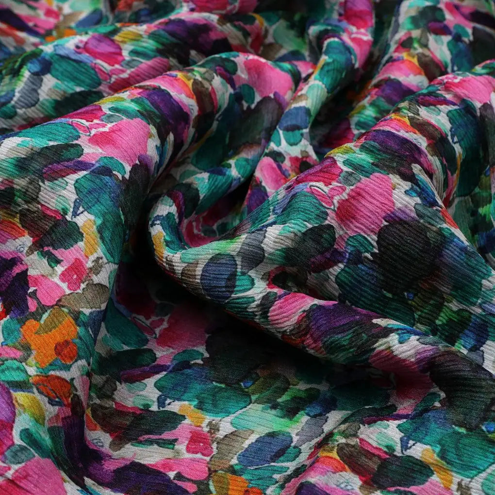 Multicolor Abstract Pattern Digital Printed Fabric - Pure Chinon – pc 0 ma08355 106 multicolor abstract pattern digital printed fabric pure chinon 3