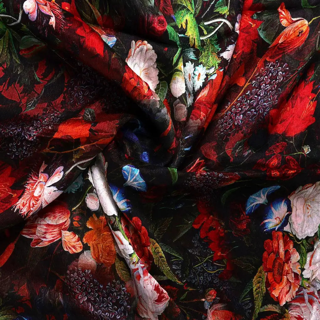 Vitage Flowers Allover Digital Printed Fabric - Pure Chinon – pc 0 ta0025 106 vitage flowers allover digital printed fabric pure chinon 1