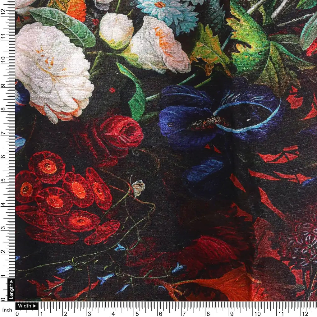 Vitage Flowers Allover Digital Printed Fabric - Pure Chinon – pc 0 ta0025 106 vitage flowers allover digital printed fabric pure chinon 4