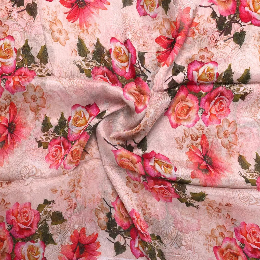 Pink Rose Bunch Allover - Pure Chinon – pc 0 ta0090 106 pink rose bunch allover pure chinon 1