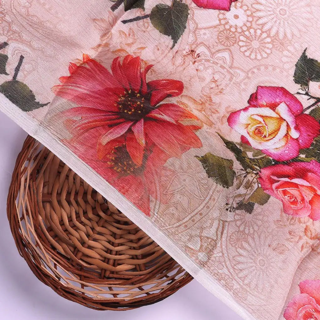 Pink Rose Bunch Allover - Pure Chinon – pc 0 ta0090 106 pink rose bunch allover pure chinon 2