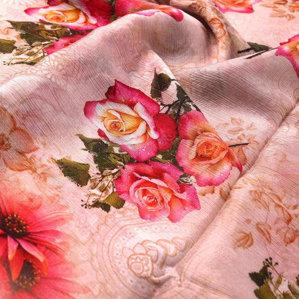 Pink Rose Bunch Allover - Pure Chinon – pc 0 ta0090 106 pink rose bunch allover pure chinon 3