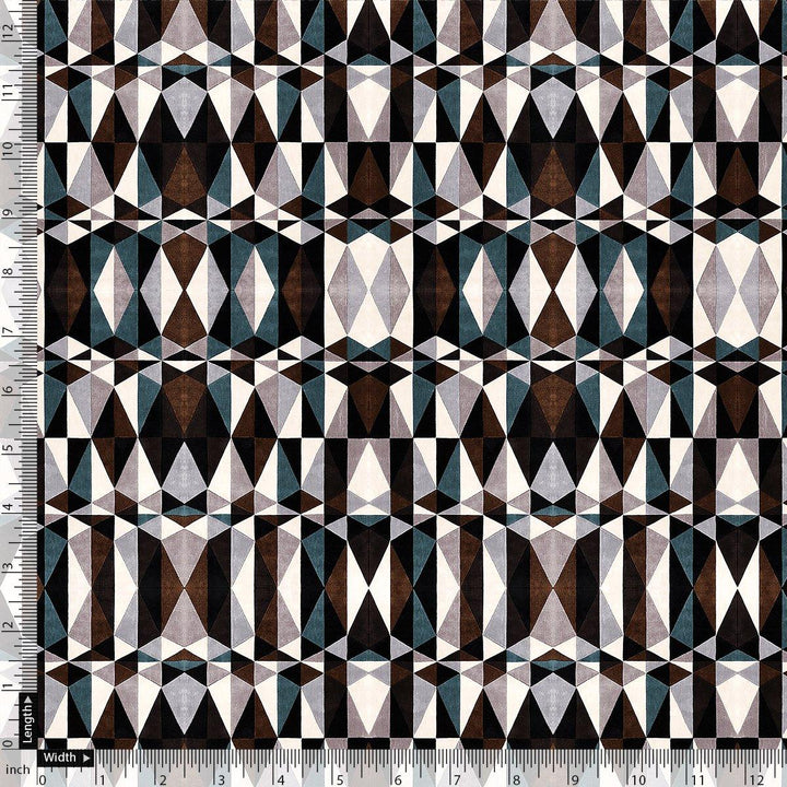 Seamless Lattice Multicolour Repeat Digital Printed Fabric - Pure Chinon - FAB VOGUE Studio®