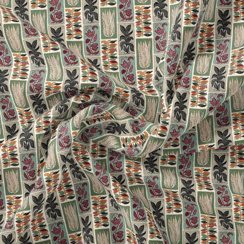 Funky Jungle Flower Vintage Digital Printed Fabric - Pure Chinon – pc 0 ta0137 106 funky jungle flower vintage digital printed fabric pure chinon 1