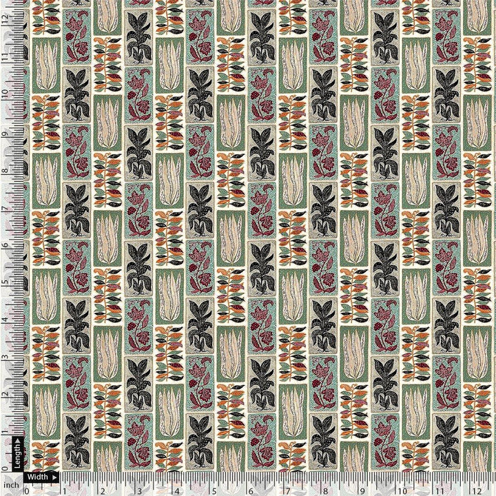 Funky Jungle Flower Vintage Digital Printed Fabric - Pure Chinon - FAB VOGUE Studio®