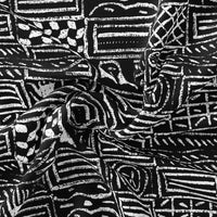 French Black And White Ghost Digital Printed Fabric - Pure Chinon – pc 0 ta0150 106 french black and white ghost digital printed fabric pure chinon 1
