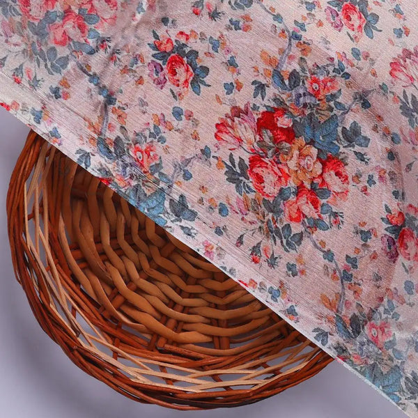 Beautiful Ditsy Flowers On Blue Digital Printed Fabric - Pure Chinon – pc 0 ta05681 106 beautiful ditsy flowers on blue digital printed fabric pure chinon 2 - alternate view