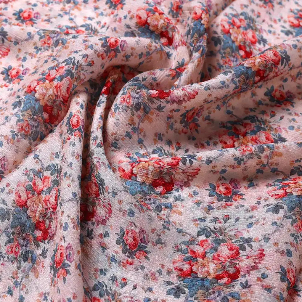 Beautiful Ditsy Flowers On Blue Digital Printed Fabric - Pure Chinon – pc 0 ta05681 106 beautiful ditsy flowers on blue digital printed fabric pure chinon 3