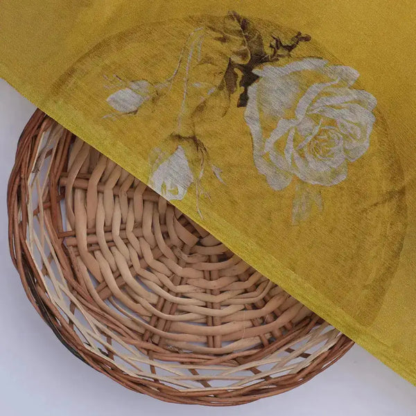 Lemon Yellow Flower Allover Digital Printed Fabric - Pure Chinon – pc 0 ta06831p8 106 lemon yellow flower allover digital printed fabric pure chinon 2 - alternate view