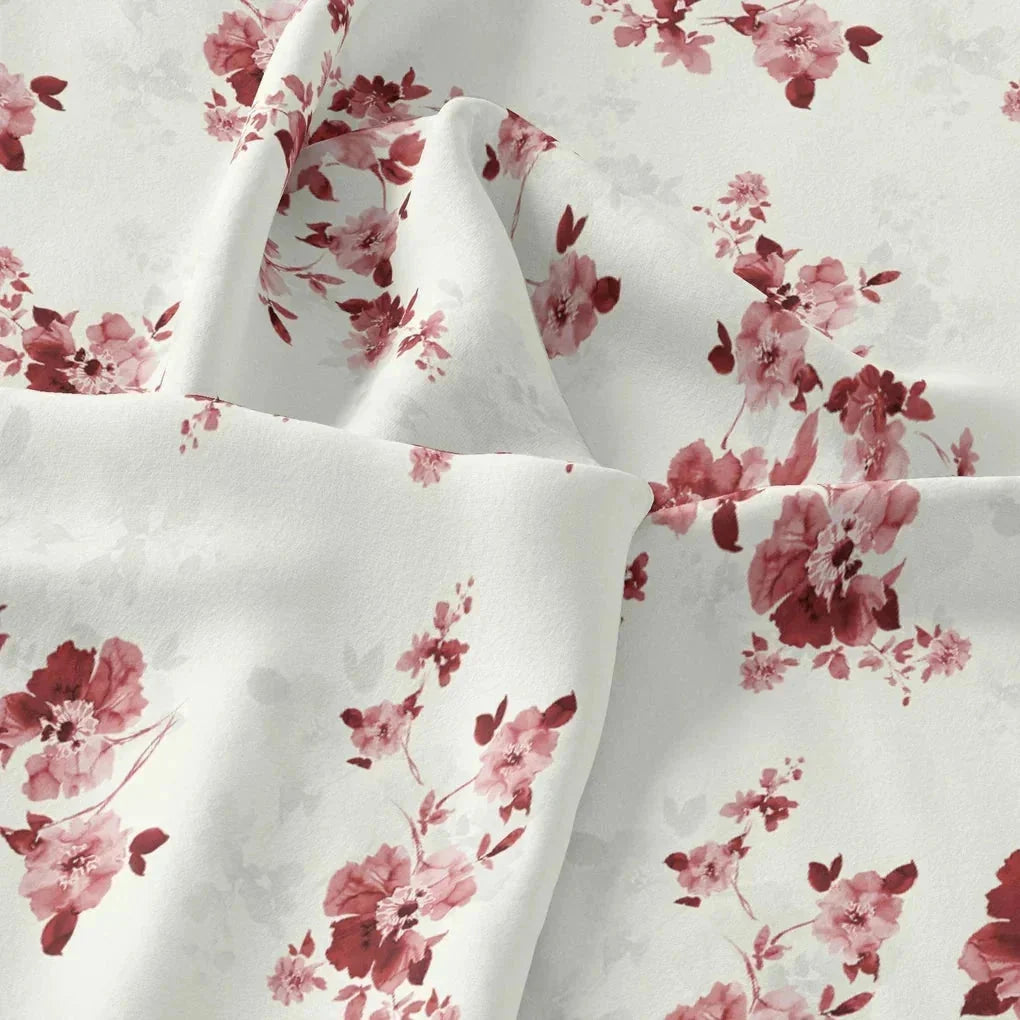 Maroon Flower Bunch Digital Printed Fabric - Pure Chinon – pc 0 ta06839p3 106 maroon flower bunch digital printed fabric pure chinon 3