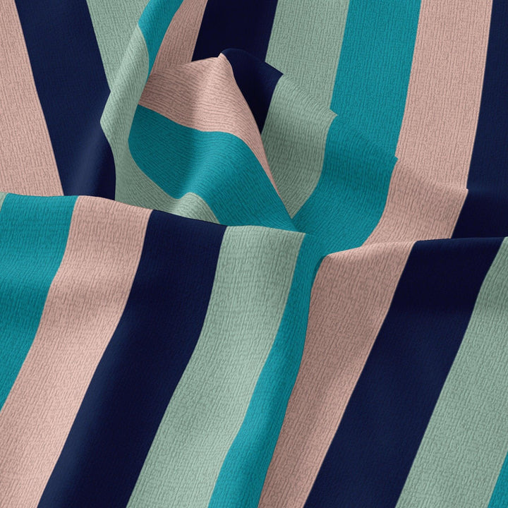 Subtle Colour Stripes Digital Printed Fabric - Pure Chinon - FAB VOGUE Studio®