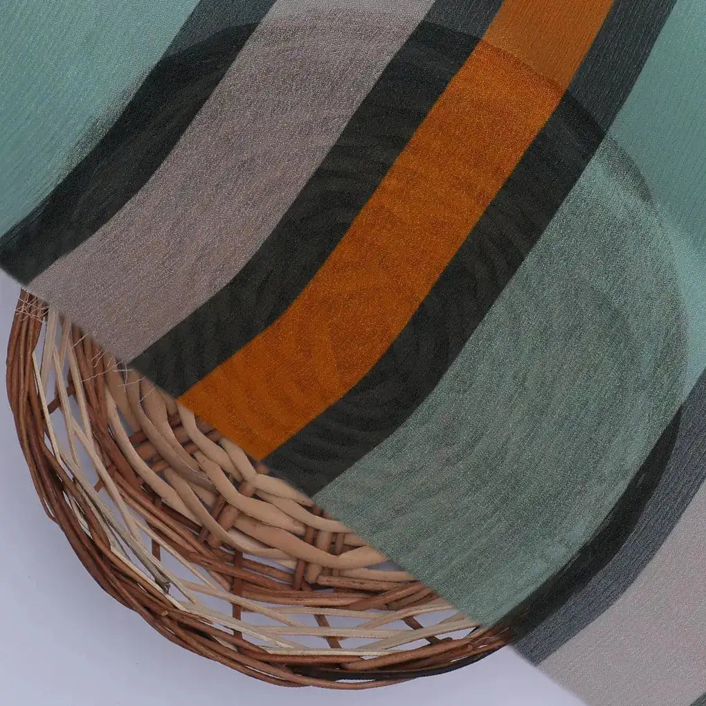 Green And Yellow Stripes Combo Digital Printed Fabric  - Pure Chinon – pc 0 ta07542 106 green and yellow stripes combo digital printed fabric pure chinon 2
