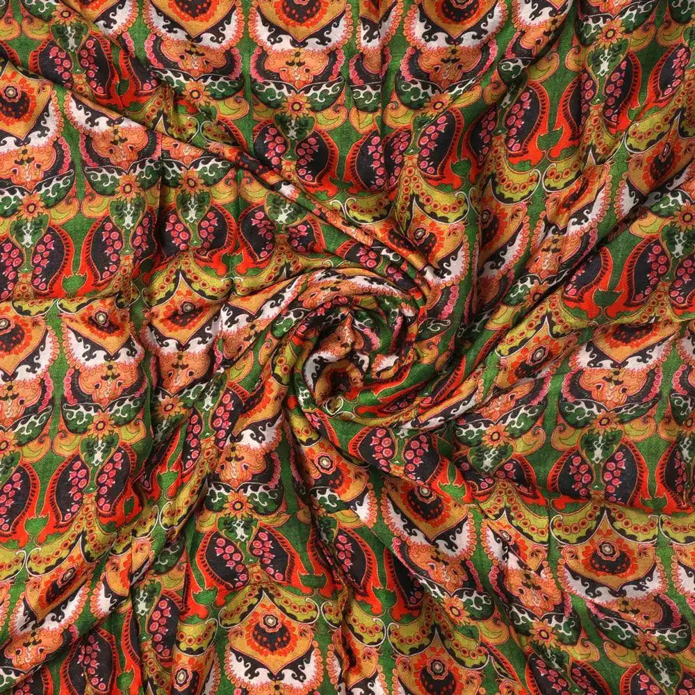 Green Aboriginal Damask Digital Printed Fabric – pc 0 ta0837 106 green aboriginal damask digital printed fabric 1