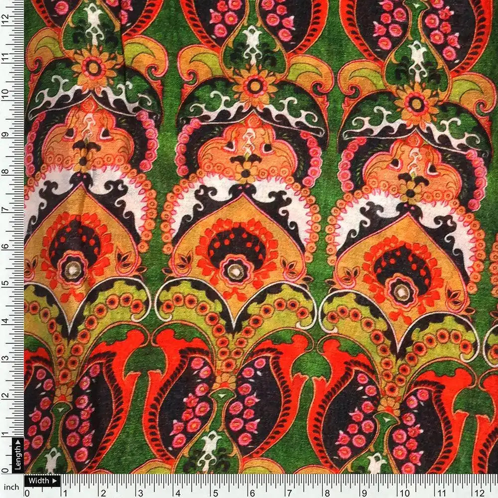 Green Aboriginal Damask Digital Printed Fabric – pc 0 ta0837 106 green aboriginal damask digital printed fabric 4