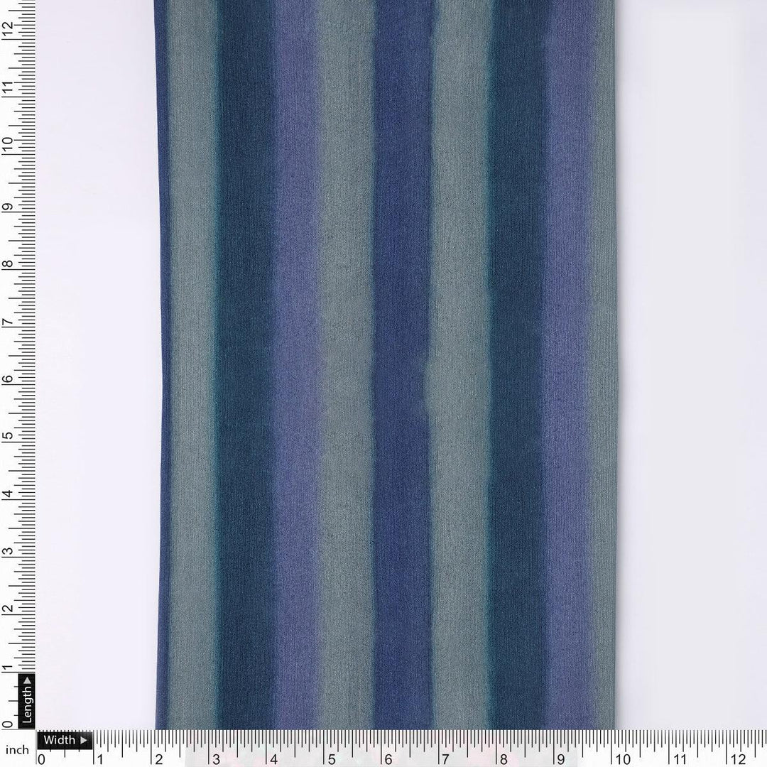 Vintage Shadow Strips Digital Printed Fabric - Pure Chinon - FAB VOGUE Studio®
