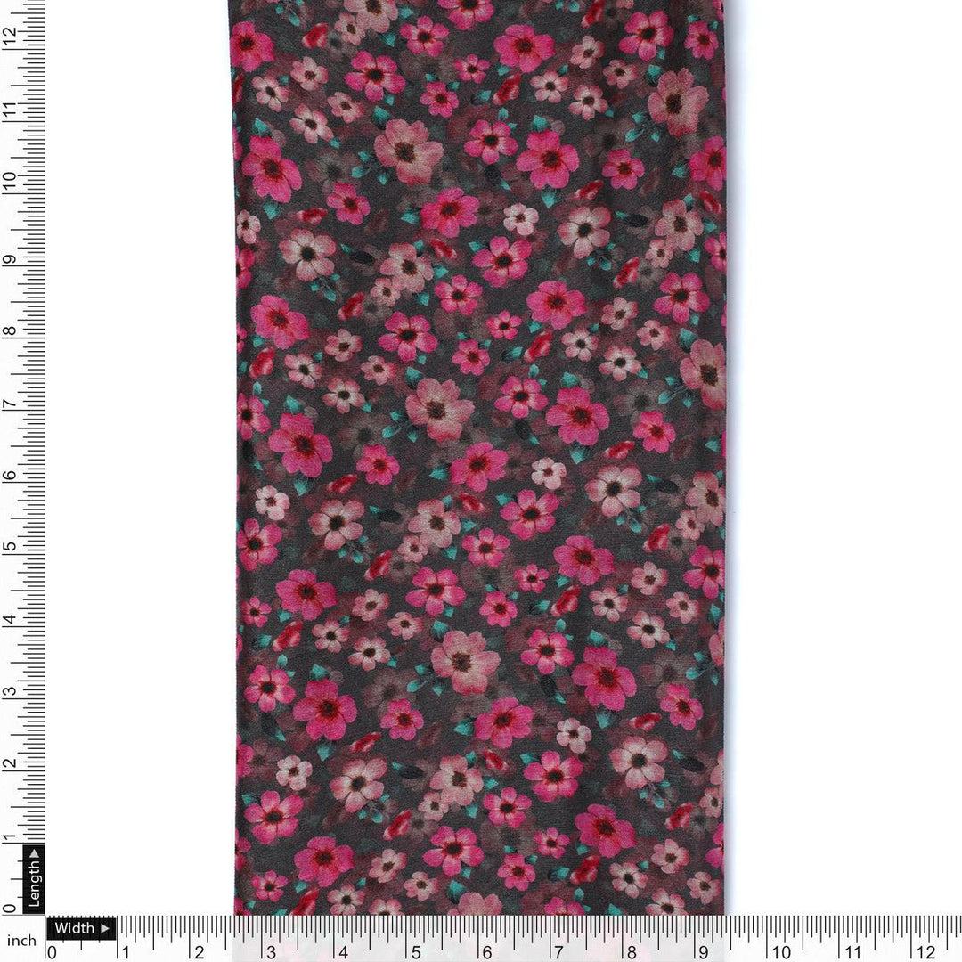 Buttercup Pink Floral Digital Printed Fabric - Pure Chinon - FAB VOGUE Studio®