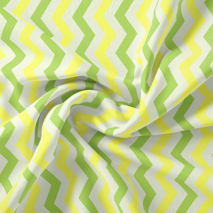 Endless Zigzag Pattern Digital Printed Fabric - Pure Chinon - FAB VOGUE Studio®