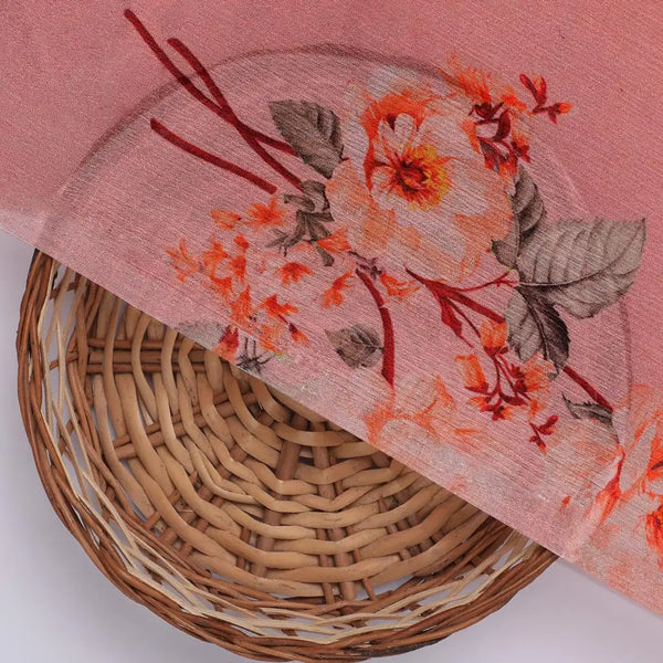 Camellia With Watusi Colour Digital Printed Fabric - Pure Chinon – pc 0 ta08827 106 camellia with watusi colour digital printed fabric pure chinon 2 - alternate view