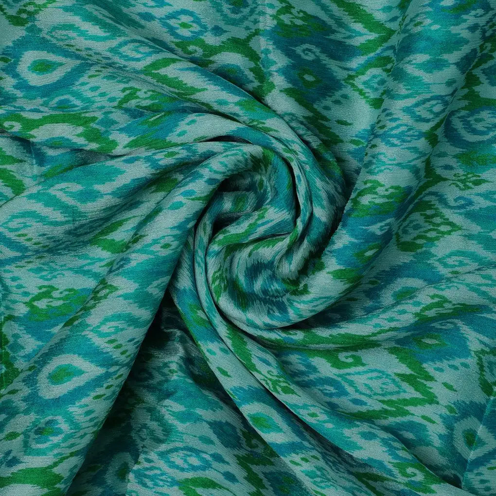 Morden Ikat Blurry Skyblue Digital Printed Fabric - Pure Chinon – pc 0 ta08829 106 morden ikat blurry skyblue digital printed fabric pure chinon 1