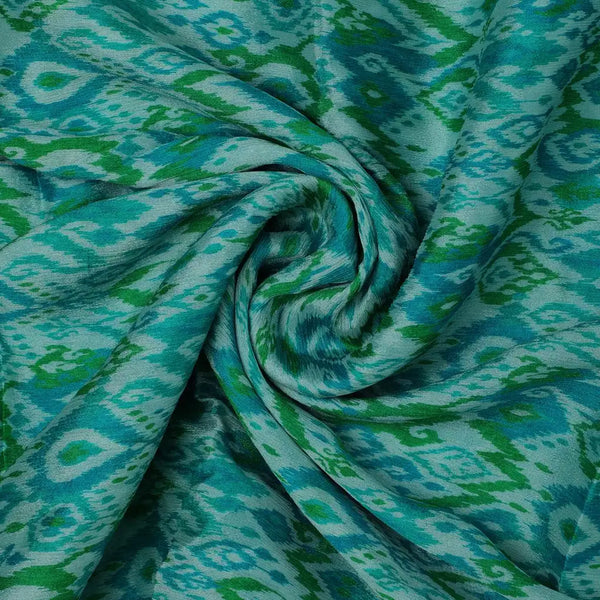 Morden Ikat Blurry Skyblue Digital Printed Fabric - Pure Chinon – pc 0 ta08829 106 morden ikat blurry skyblue digital printed fabric pure chinon 1