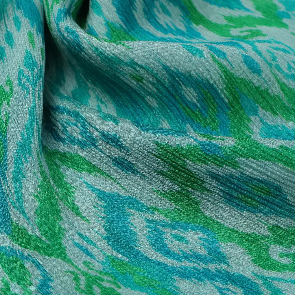 Morden Ikat Blurry Skyblue Digital Printed Fabric - Pure Chinon – pc 0 ta08829 106 morden ikat blurry skyblue digital printed fabric pure chinon 3