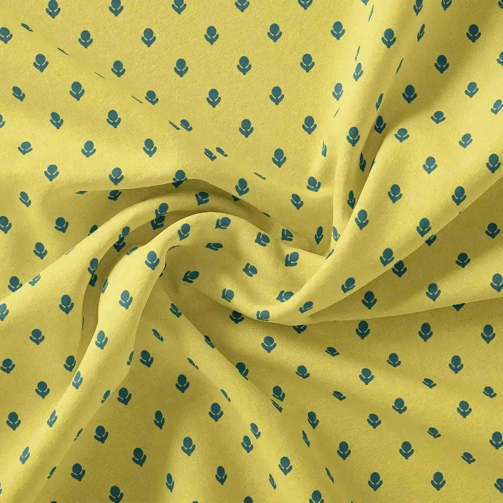 Lemon Yellow Small And Single Motif Allover Digital Printed Fabric - Pure Chinon – pc 0 ta7590p2 106 lemon yellow small and single motif allover digital printed fabric pure chinon 1