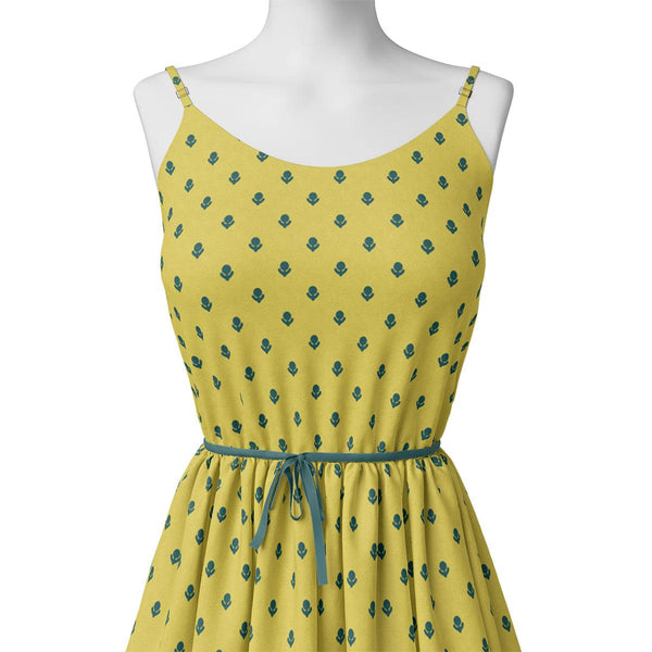 Lemon Yellow Small And Single Motif Allover Digital Printed Fabric - Pure Chinon – pc 0 ta7590p2 106 lemon yellow small and single motif allover digital printed fabric pure chinon 2 - alternate view