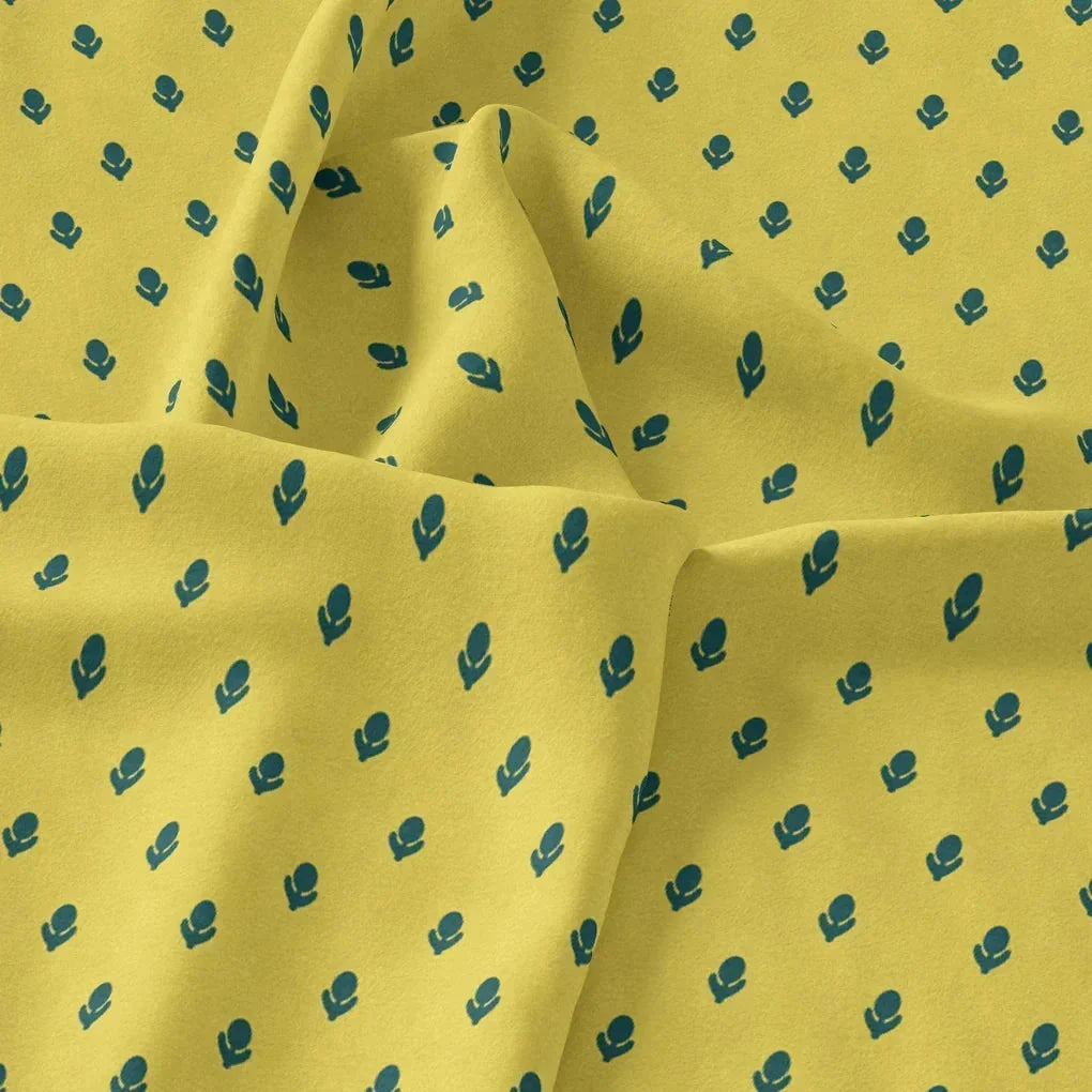 Lemon Yellow Small And Single Motif Allover Digital Printed Fabric - Pure Chinon – pc 0 ta7590p2 106 lemon yellow small and single motif allover digital printed fabric pure chinon 3