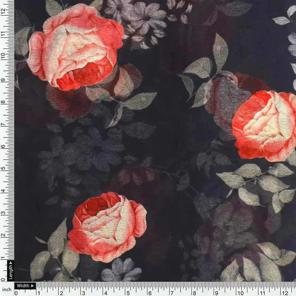 Elegant Floral Over Black Base Digital Printed Fabric – pch 0 0ta06659p1 96 elegant floral over black base digital printed fabric 4