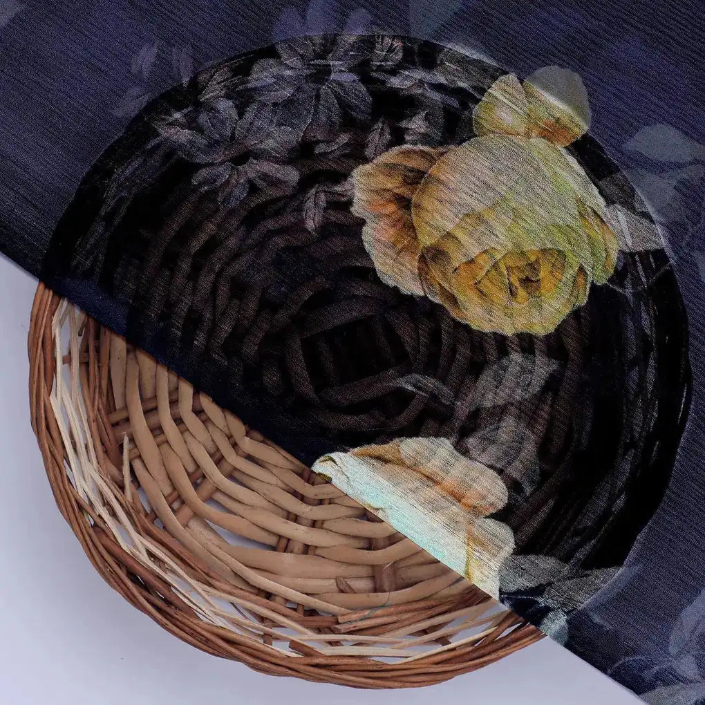 Elegant Floral Over Blue Base Digital Printed Fabric – pch 0 0ta06659p3 96 elegant floral over blue base digital printed fabric 2