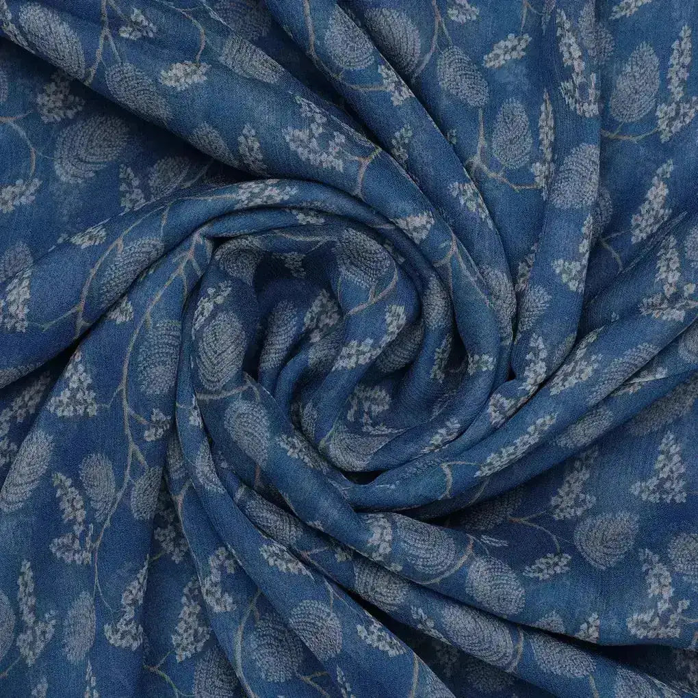 White Jasud Flower With Stalk Digital Printed Fabric - Pure Chiffon – pch 0 ma02863p3 96 white jasud flower with stalk digital printed fabric pure chiffon 1