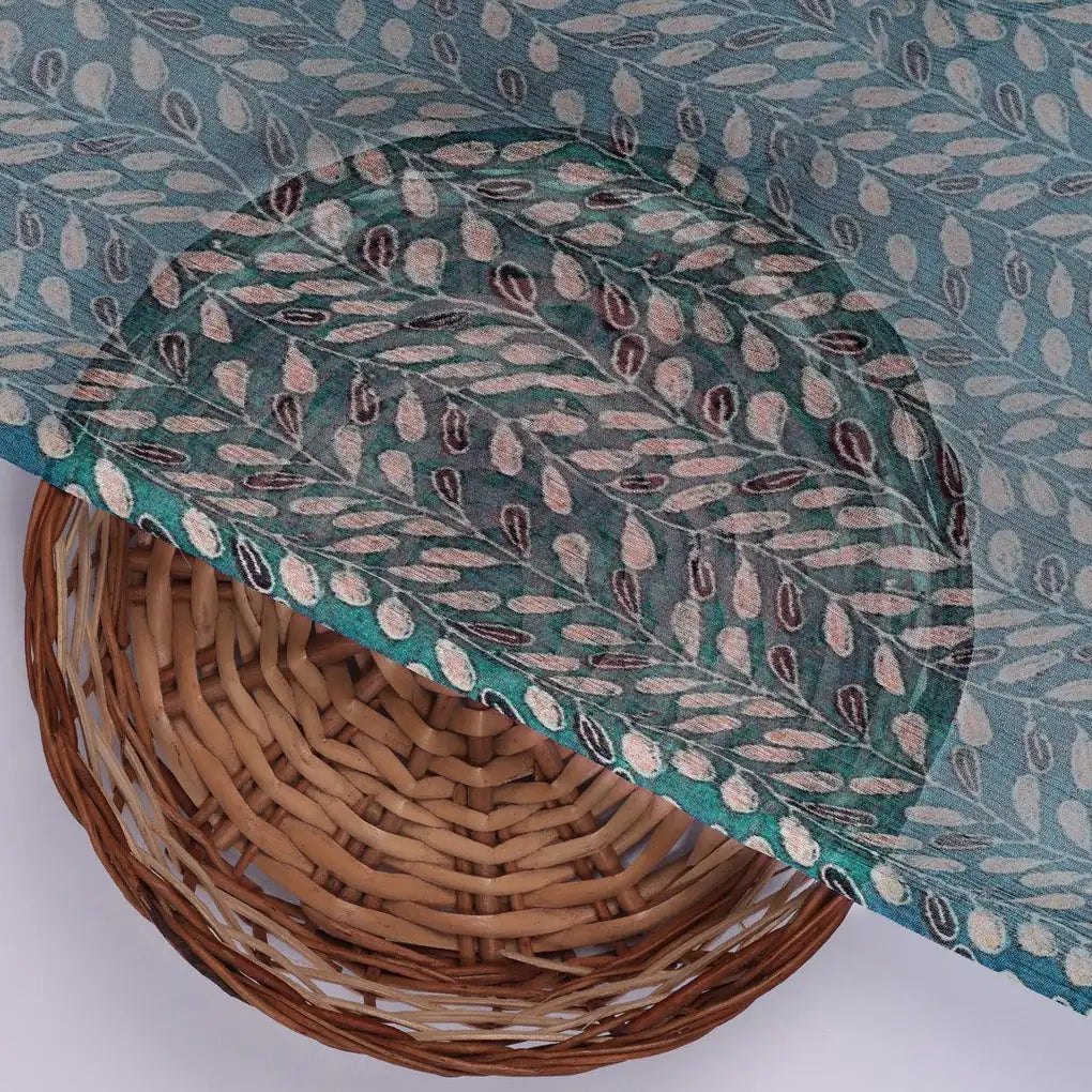 Beautiful Valley Of Leaves With Blue Digital Printed Fabric - Pure Chiffon – pch 0 ma0323 96 beautiful valley of leaves with blue digital printed fabric pure chiffon 2