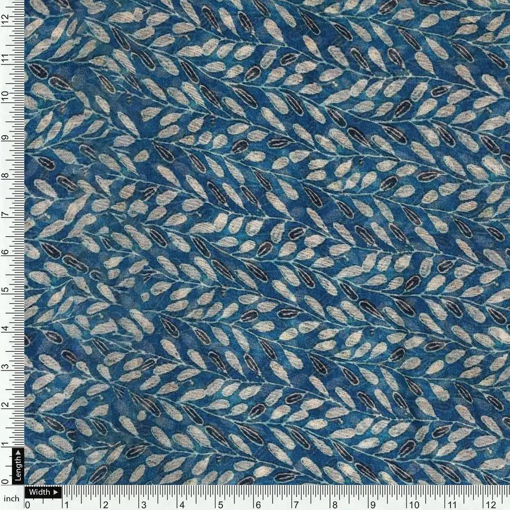 Beautiful Valley Of Leaves With Blue Digital Printed Fabric - Pure Chiffon – pch 0 ma0323 96 beautiful valley of leaves with blue digital printed fabric pure chiffon 4