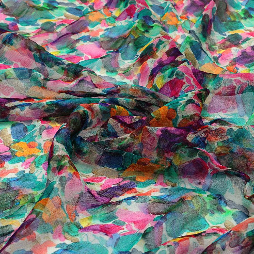 Multicolor Abstract Pattern Digital Printed Fabric - FAB VOGUE Studio®