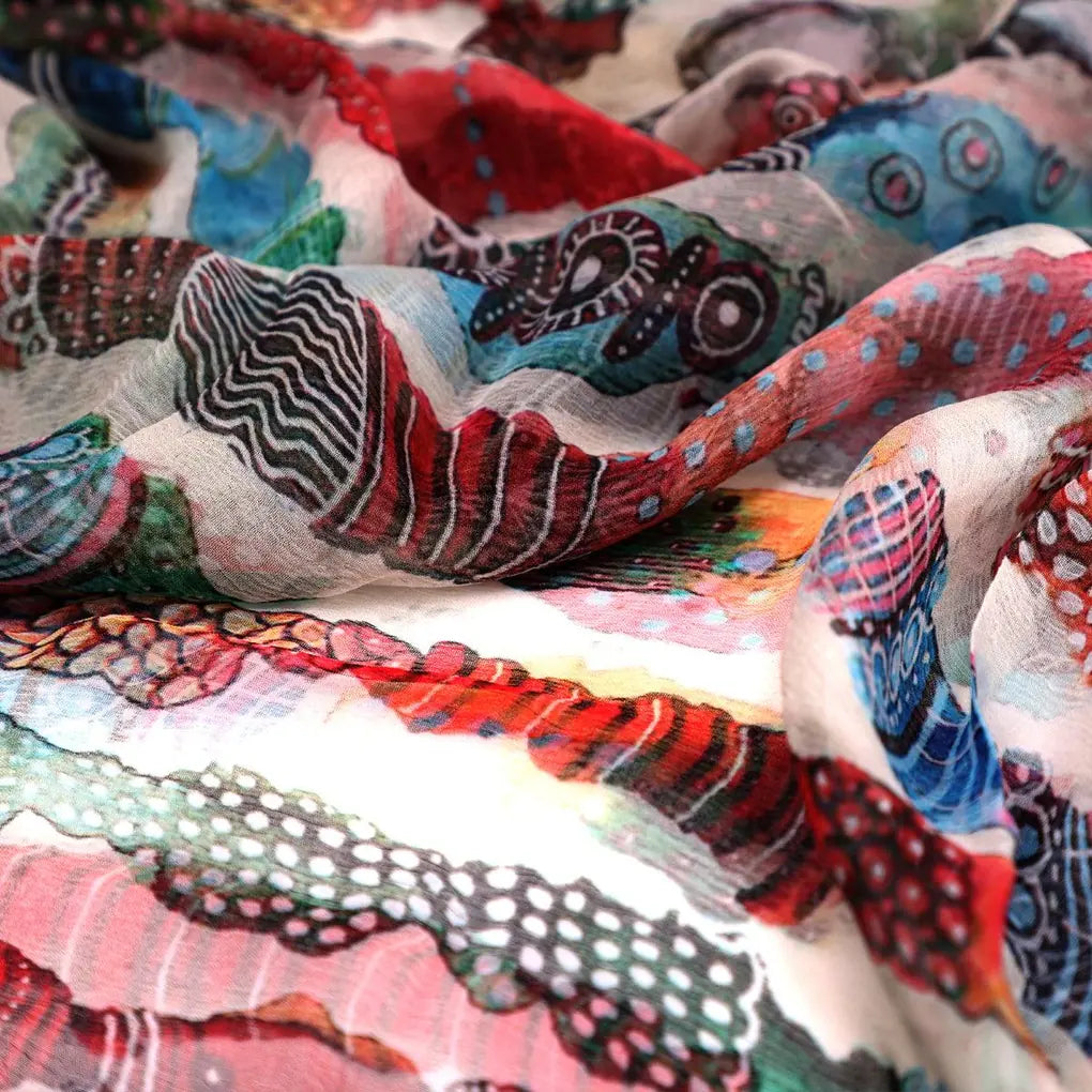 Colourful Round Stripes Digital Printed Fabric - Pure Chiffon – pch 0 ta01038 96 colourful round stripes digital printed fabric pure chiffon 3