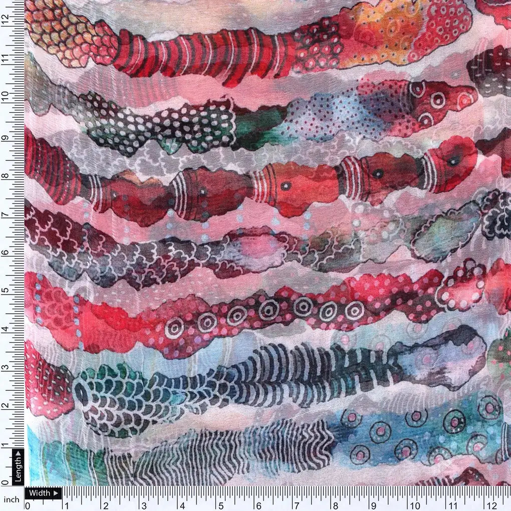 Colourful Round Stripes Digital Printed Fabric - Pure Chiffon – pch 0 ta01038 96 colourful round stripes digital printed fabric pure chiffon 4