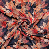 Blue Leaves Printed Pure Chiffon Fabric – pch 0 ta010880 96 blue leaves printed pure chiffon fabric 1