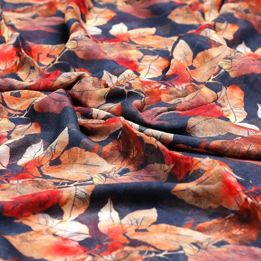 Blue Leaves Printed Pure Chiffon Fabric – pch 0 ta010880 96 blue leaves printed pure chiffon fabric 3