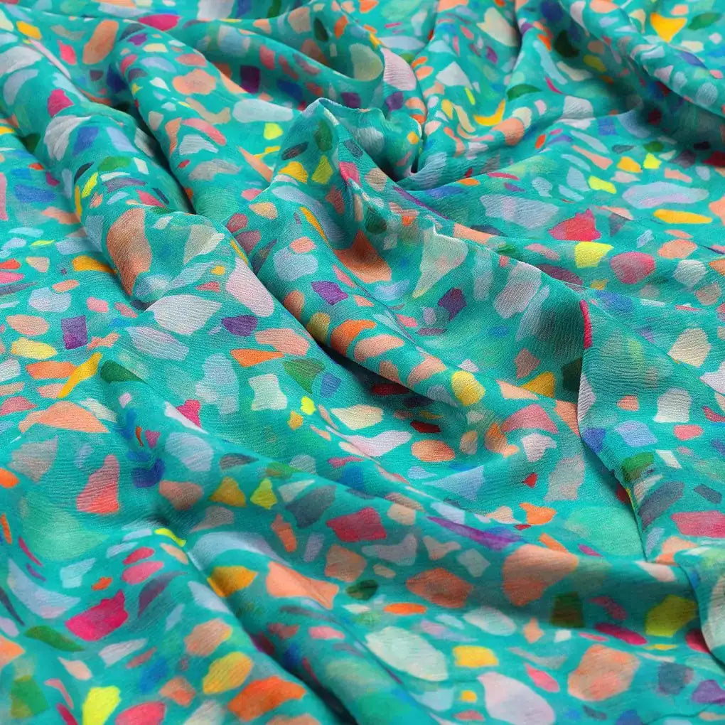 Medium Turquoise Abstract Printed Pure Chiffon Fabric – pch 0 ta010882 96 medium turquoise abstract printed pure chiffon fabric 3
