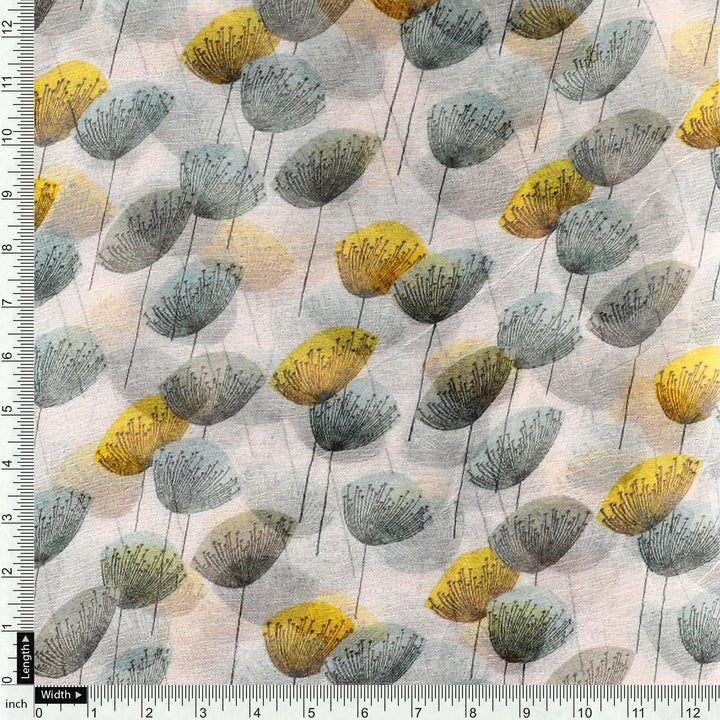 Tiny Beautiful Galliano Colour Flower Digital Printed Fabric - Pure Chiffon - FAB VOGUE Studio®
