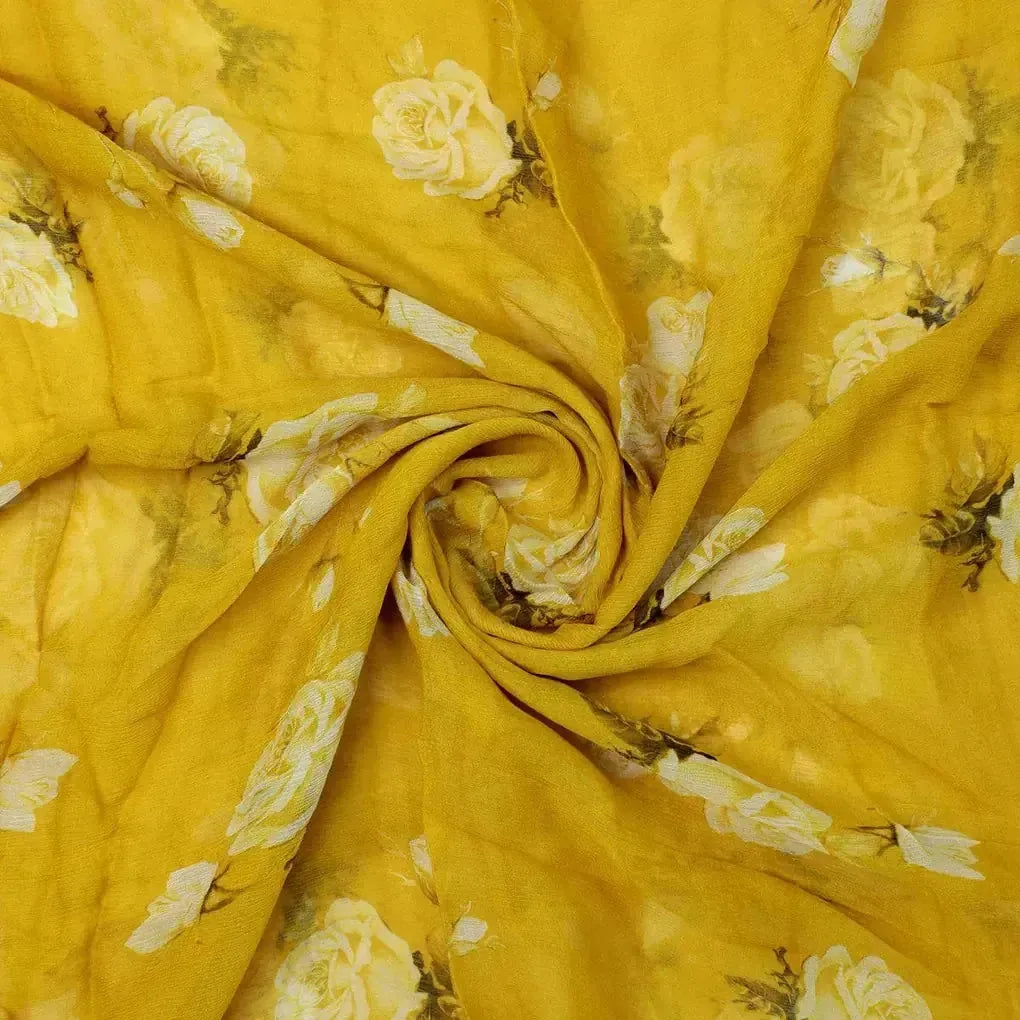 Lemon Yellow Flower Allover Digital Printed Fabric - Pure Chiffon – pch 0 ta06831p8 96 lemon yellow flower allover digital printed fabric pure chiffon 1