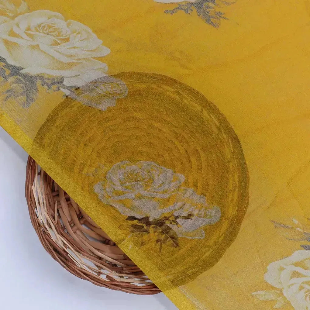 Lemon Yellow Flower Allover Digital Printed Fabric - Pure Chiffon – pch 0 ta06831p8 96 lemon yellow flower allover digital printed fabric pure chiffon 2