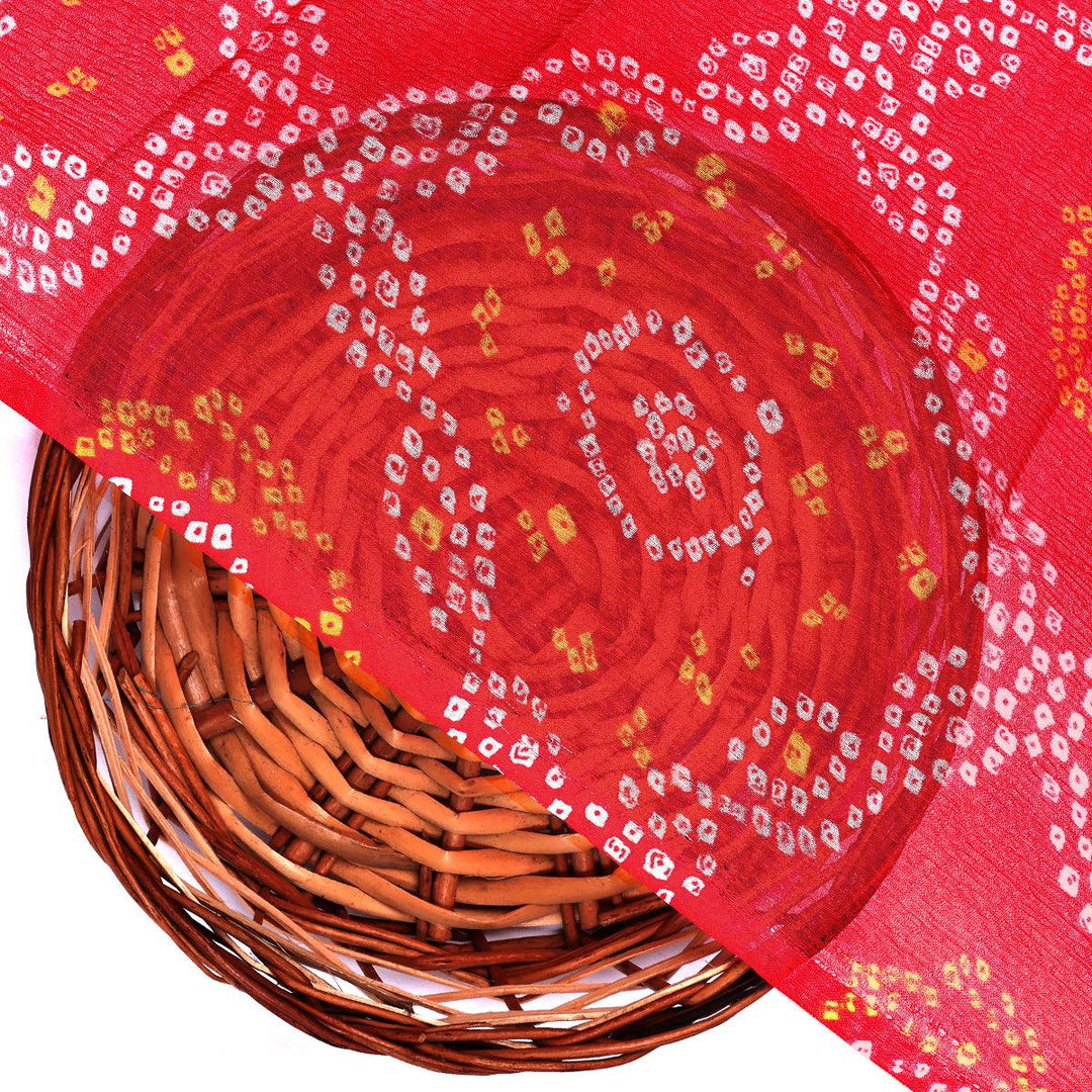 Attractive Seamless Bandhani Digital Printed Fabric - Pure Chiffon - FAB VOGUE Studio®