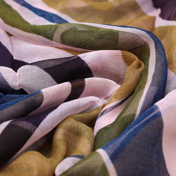 Beautiful Waving Colourful Digital Printed Fabric - Pure Chiffon - FAB VOGUE Studio®