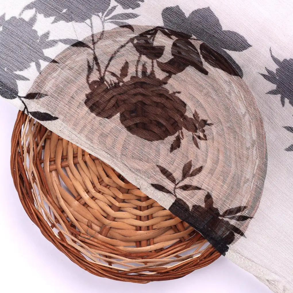 Black Floral Flower Digital Printed Fabric - Pure Chiffon – pch 0 ta08505 96 black floral flower digital printed fabric pure chiffon 2