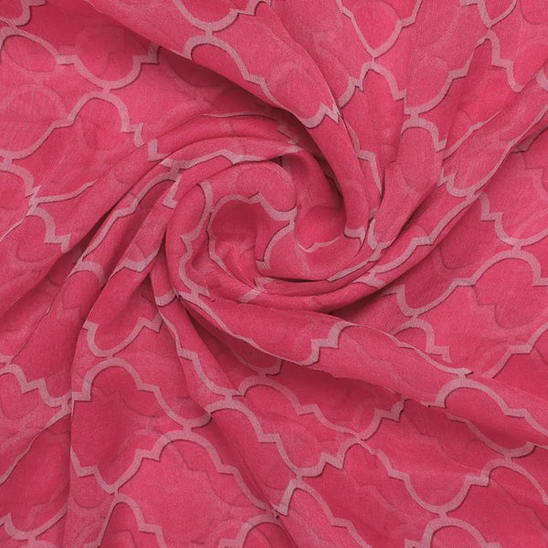 Pink Quatrefoil Patterns Digital Printed Fabric - Pure Chiffon – pch 0 ta08732p1 96 pink quatrefoil patterns digital printed fabric pure chiffon 1