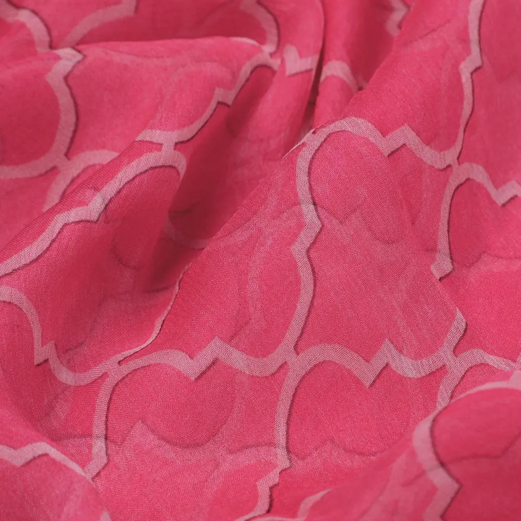 Pink Quatrefoil Patterns Digital Printed Fabric - Pure Chiffon – pch 0 ta08732p1 96 pink quatrefoil patterns digital printed fabric pure chiffon 3